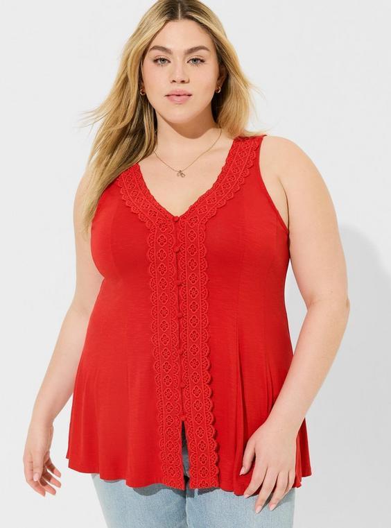 Slub V-Neck Button Front Fit And Flare Top Product Image