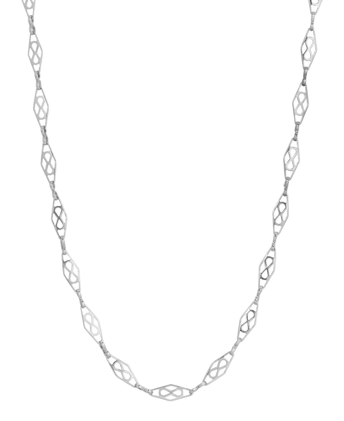 1928 Diamond Shaped Chain Necklace, Womens, Gray Product Image