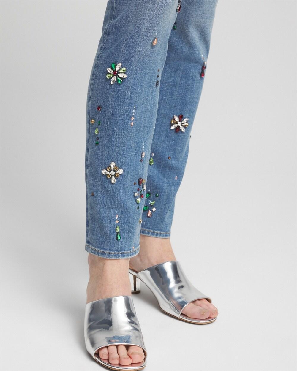 Girlfriend Embellished Ankle Jeans Product Image