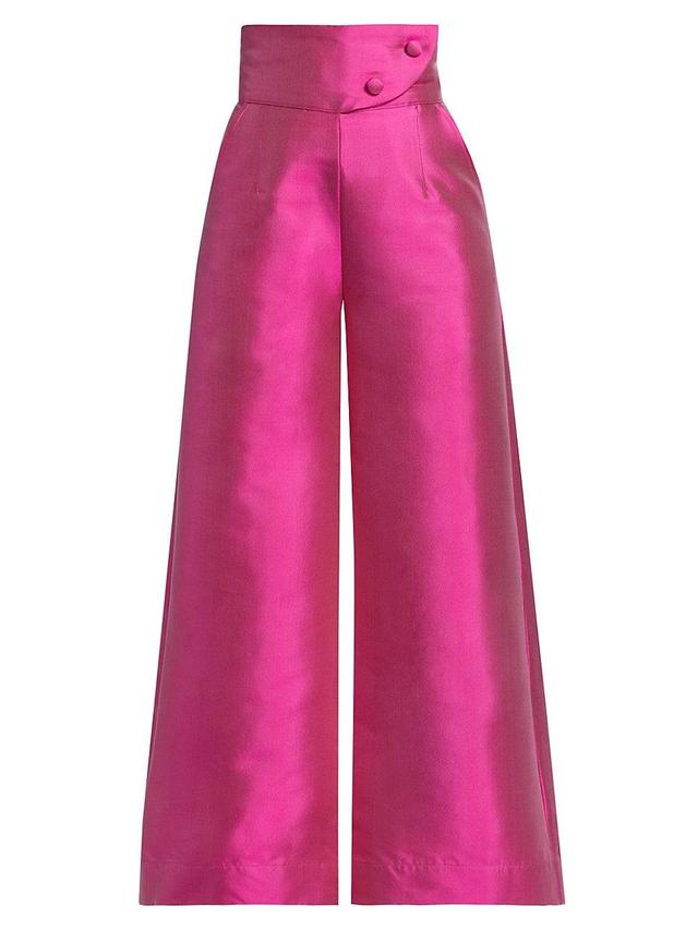 Womens Prelude: Aama Tales Berry High-Waisted Silk Pants Product Image