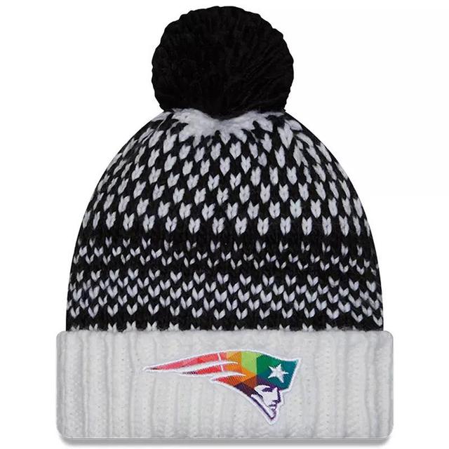 Womens New Era /White New England Patriots 2023 NFL Crucial Catch Cuffed Pom Knit Hat Product Image