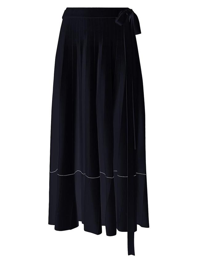 Pleated Belted Midi-Skirt Product Image