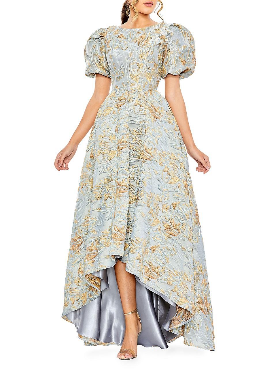 Womens Floral Brocade High-Low Gown Product Image