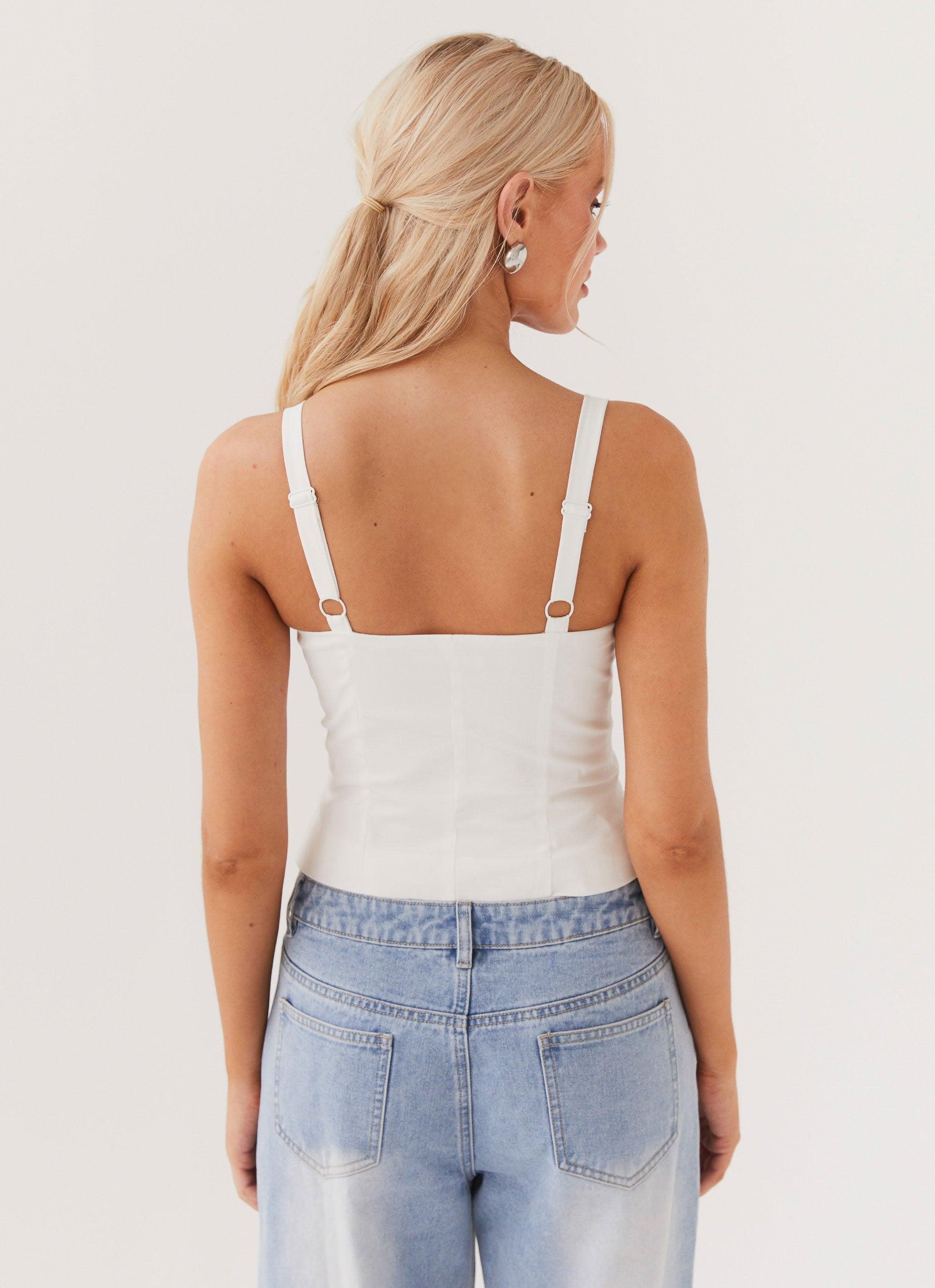 Hopeful Hearts Bustier Top - White Product Image