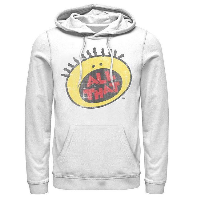 Mens Nickelodeon All That Classic Vintage Face Logo Title Hoodie White Product Image