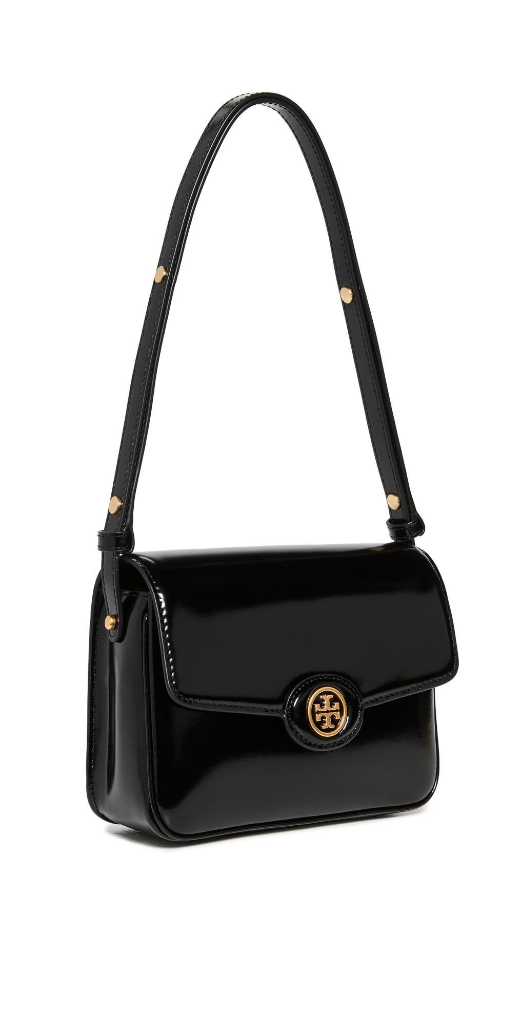 TORY BURCH Robinson Spazzolato Convertible Shoulder Bag In Black Product Image