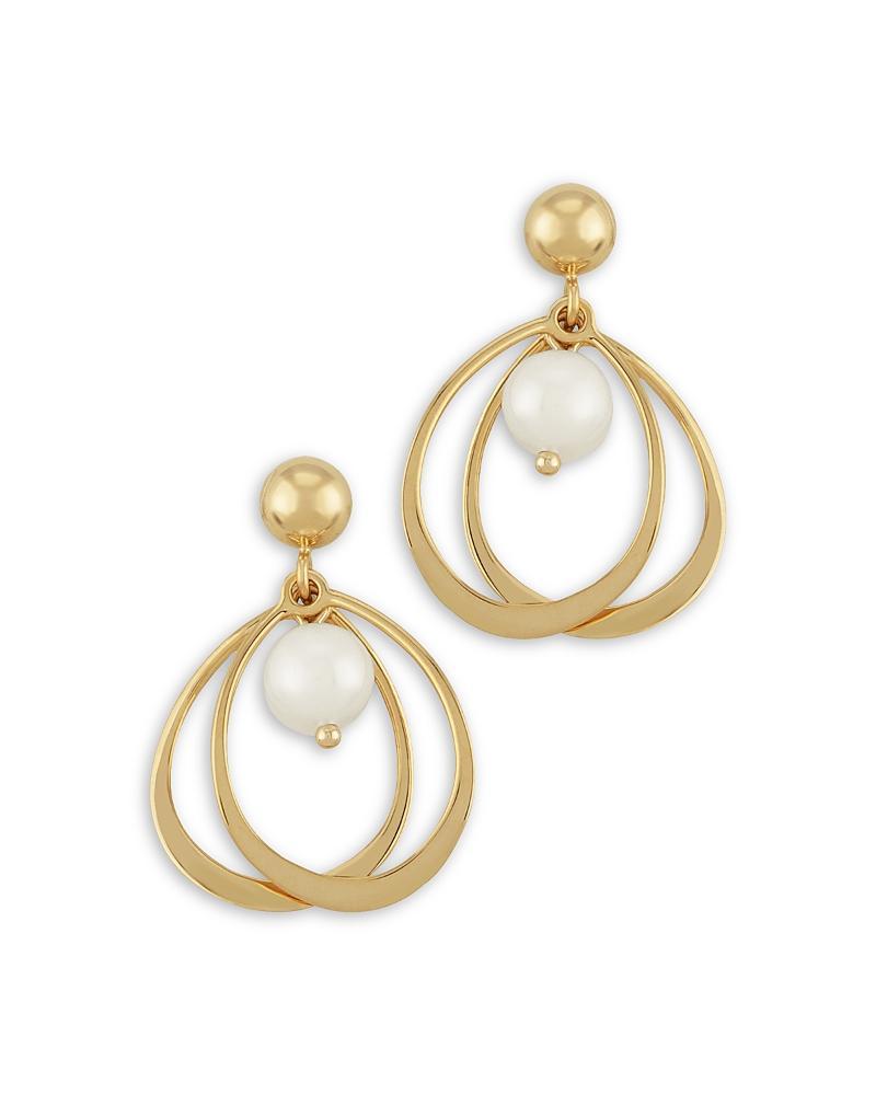 Bloomingdale's Cultured Freshwater Pearl Double Wire Drop Earrings in 14K Yellow Gold - 100% Exclusive - Female Product Image