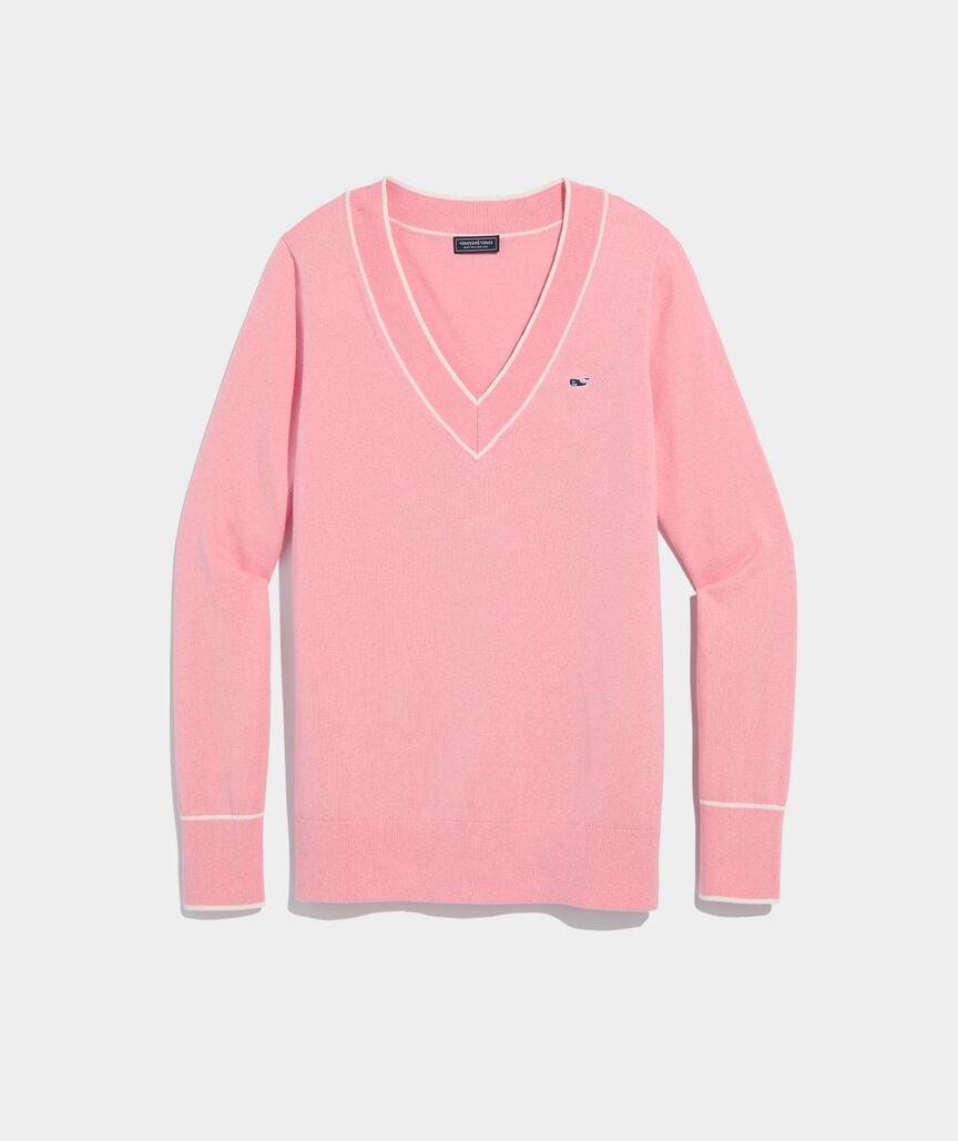 Cotton Cashmere Heritage V-Neck Sweater Product Image