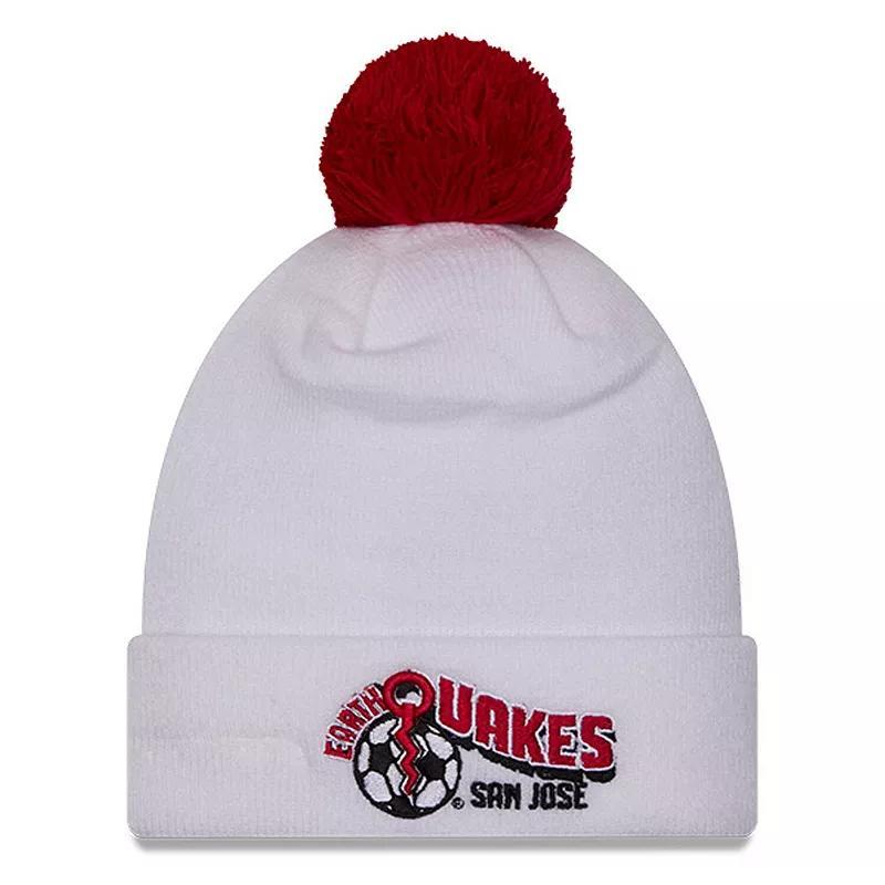 Mens New Era San Jose Earthquakes Jersey Hook Cuff Knit Hat with Pom Product Image