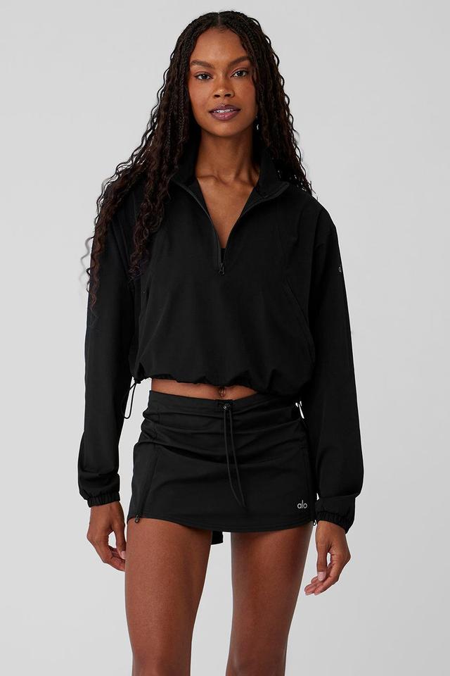 1/4 Zip Cropped In The Lead Coverup - Black Female Product Image