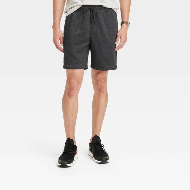 Mens 7 Ultra Soft Fleece Pull-On Shorts - Goodfellow & Co Charcoal Product Image