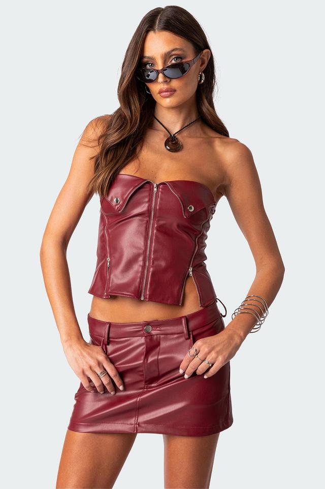 Sam Faux Leather Zip Corset Product Image