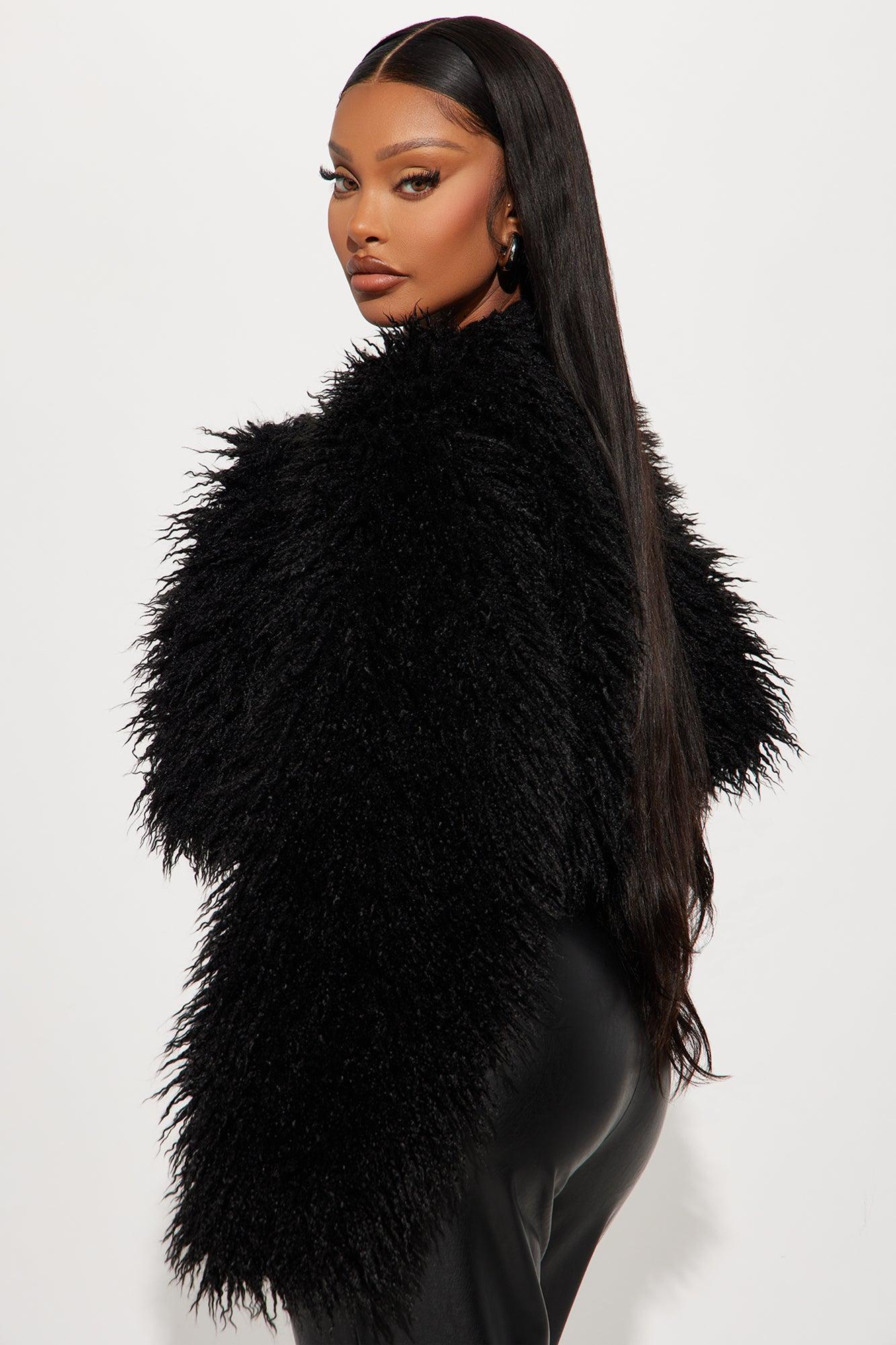 Sydney Faux Fur Coat - Black Product Image