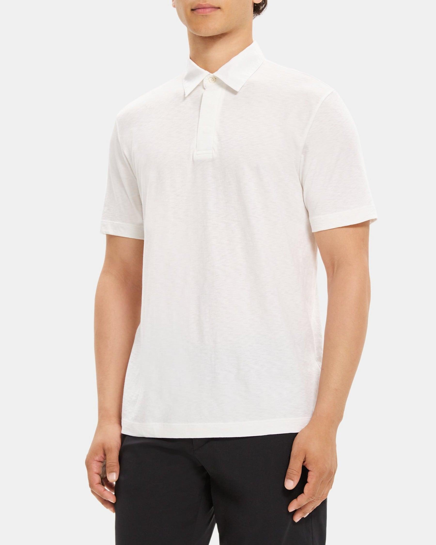 Contrast-Collar Polo in Modal Jersey Product Image