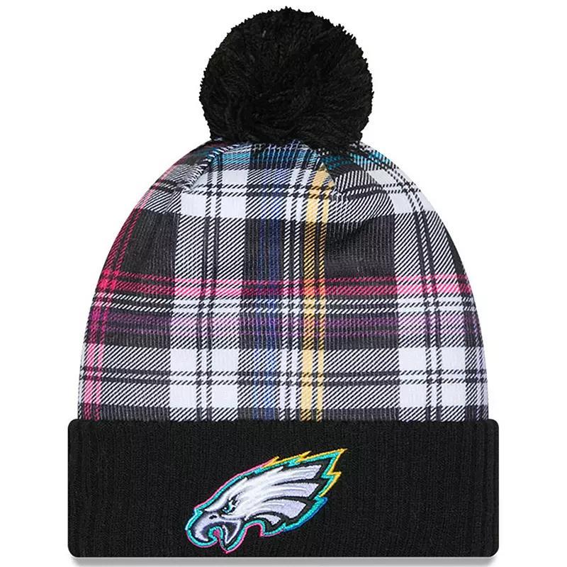 Mens New Era Philadelphia Eagles 2024 NFL Crucial Catch Cuffed Knit Hat with Pom Product Image