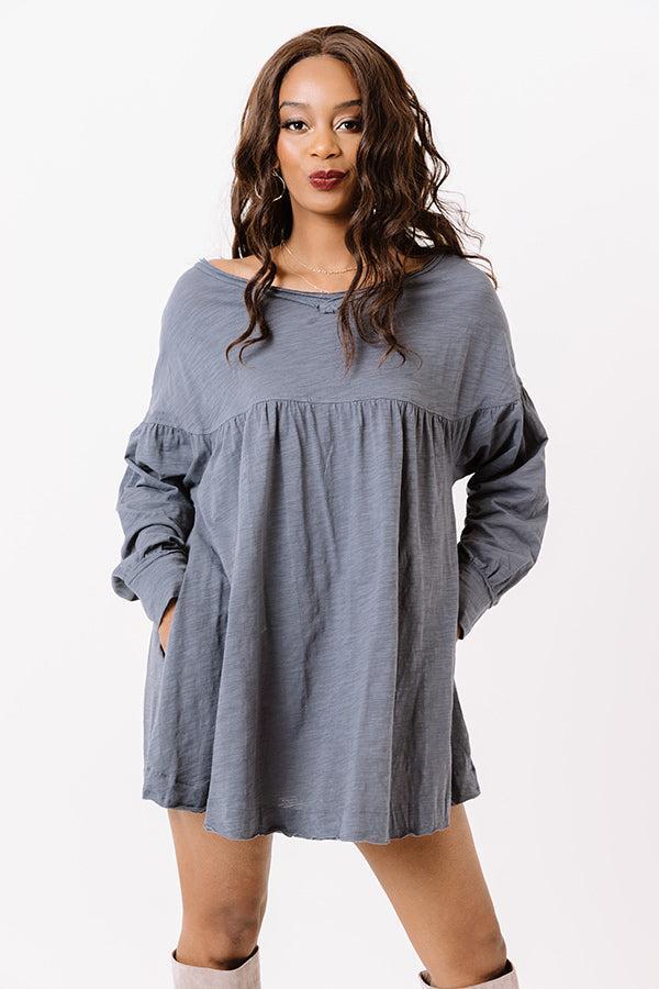 Country Stroll Shift Tunic In Slate Product Image