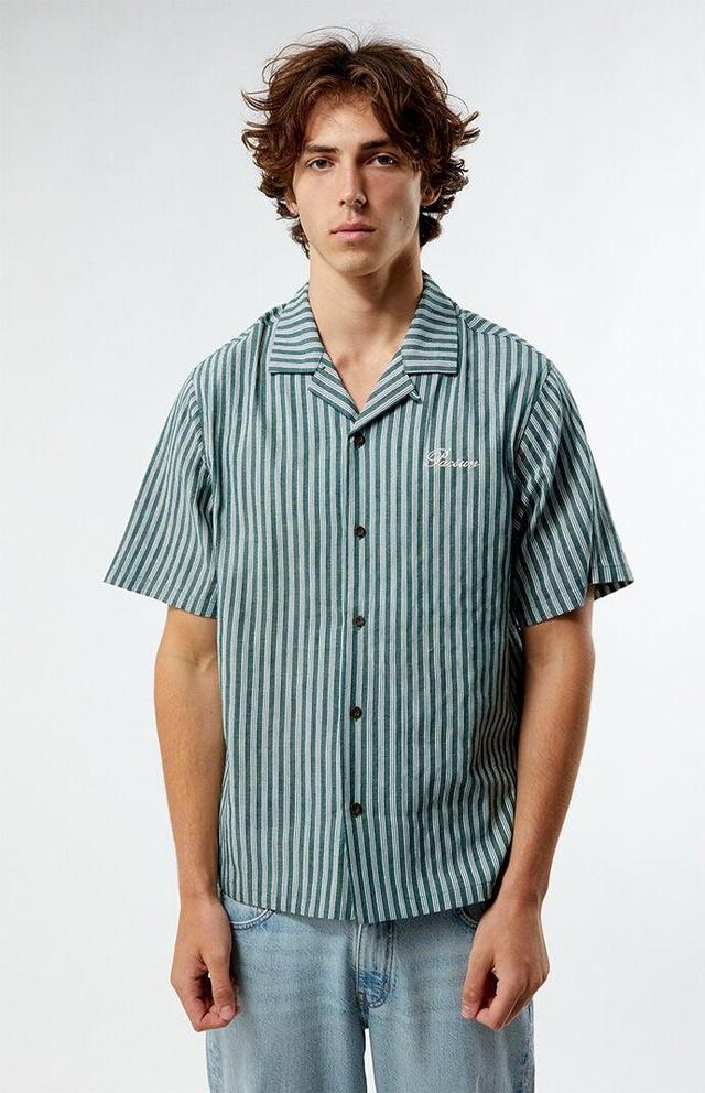 Men's Embroidered Stripe Camp Shirt Product Image