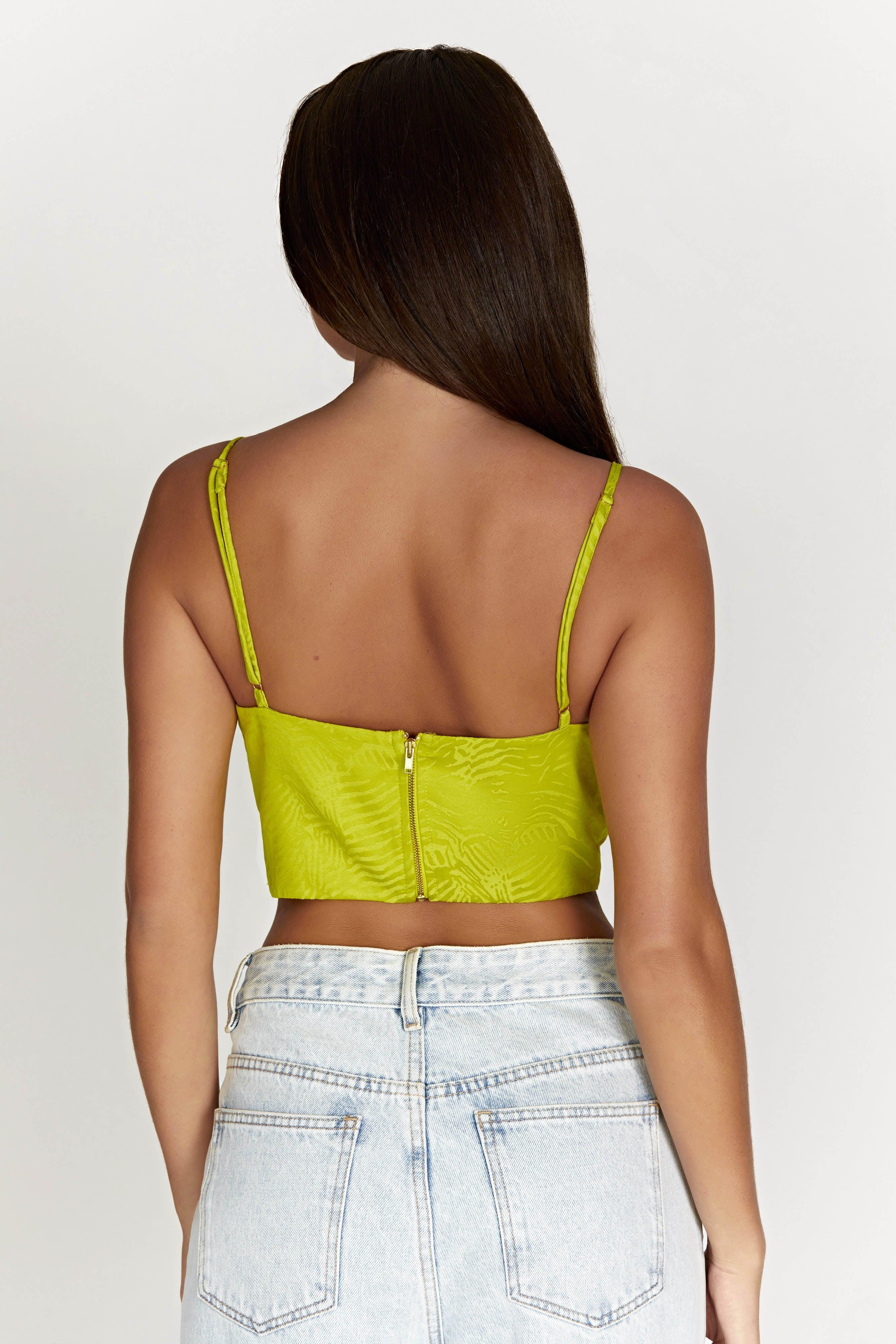 Maggie Underwire Corset Top - Chartreuse Product Image