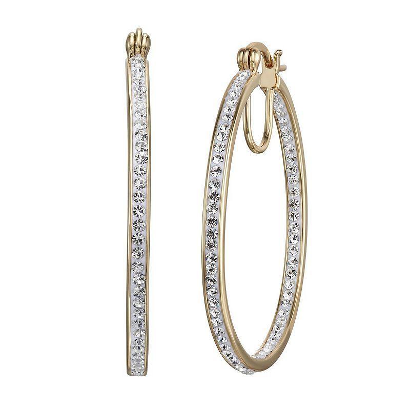 Chrystina Crystal Hoop Earrings, Womens, Gold Tone Product Image