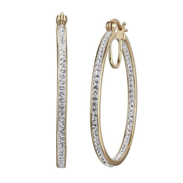 Chrystina Crystal Hoop Earrings, Womens, White Product Image