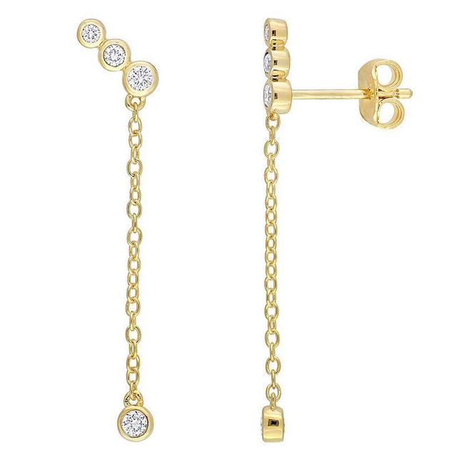 Stella Grace 18k Gold Over Sterling Silver 1/5 Carat T.W Lab-Grown Diamond Dangle Earrings, Womens, 18k Gold Plated Product Image