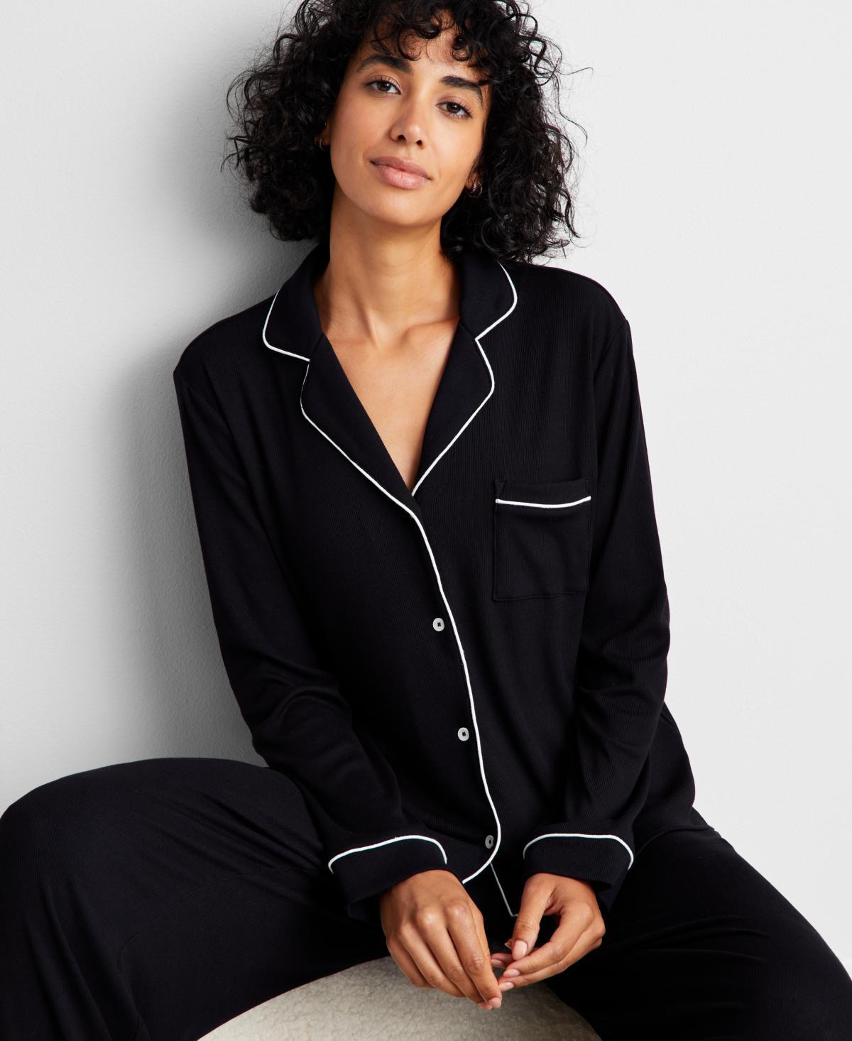 State of Day Womens 2-Pc. Packaged Ribbed Notched-Collar Pajamas Set Xs-3X, Created for Macys Product Image