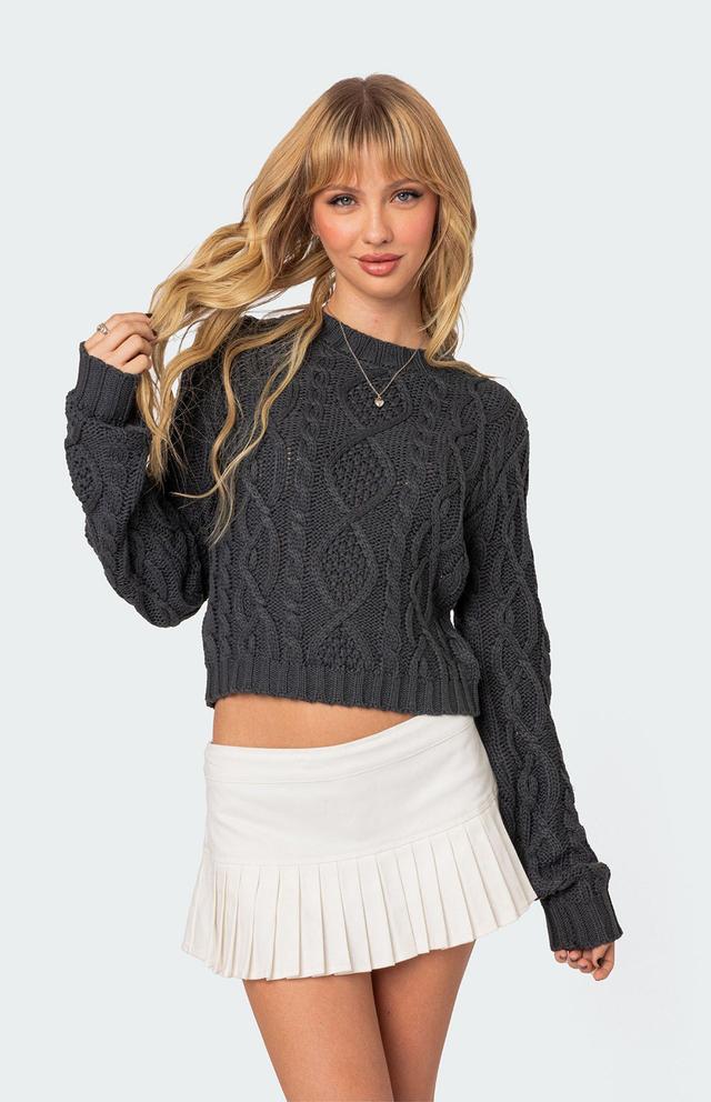 Edikted Women's Poppy Cable Knit Sweater Product Image