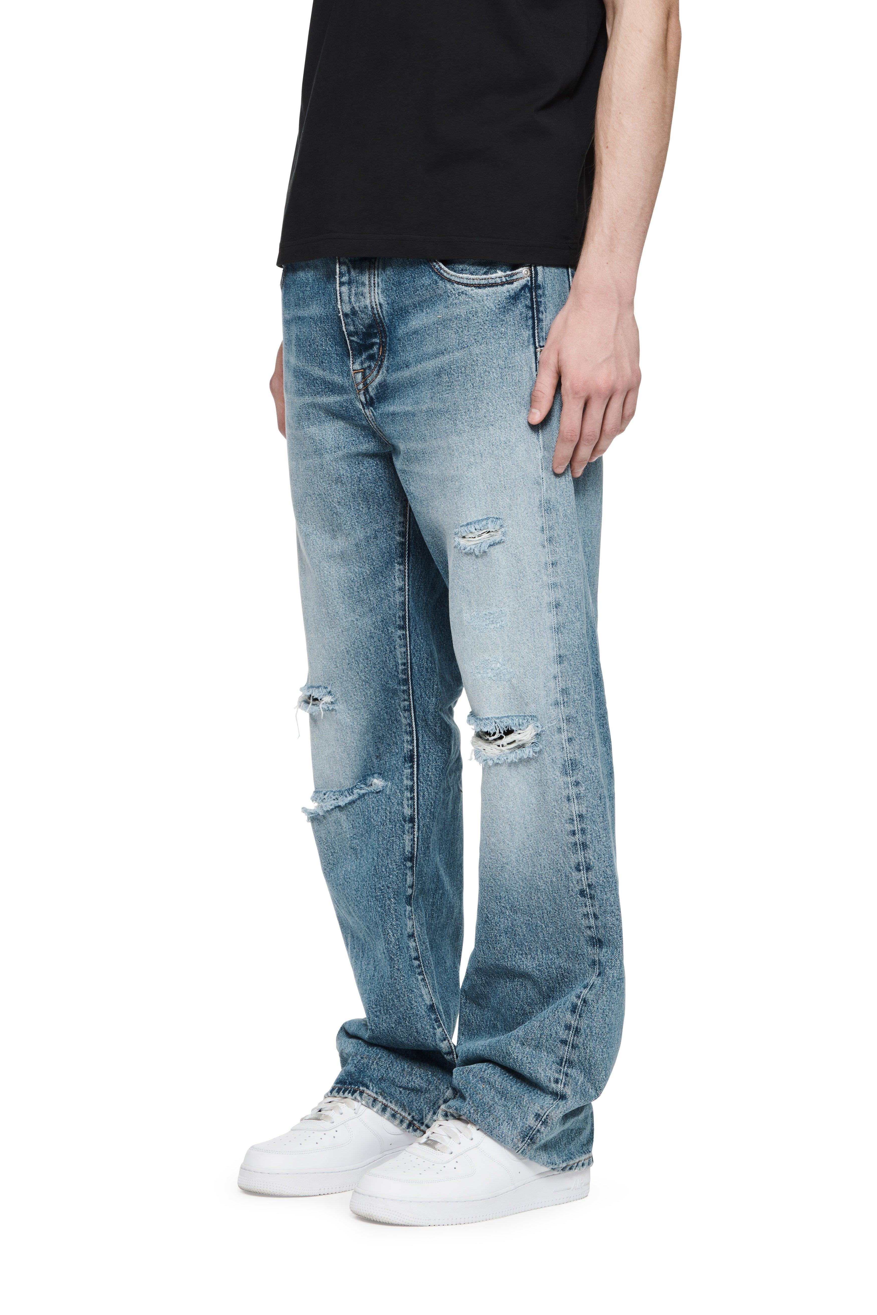 P018 BAGGY JEAN - Indigo Stone Wash Destroy Male Product Image