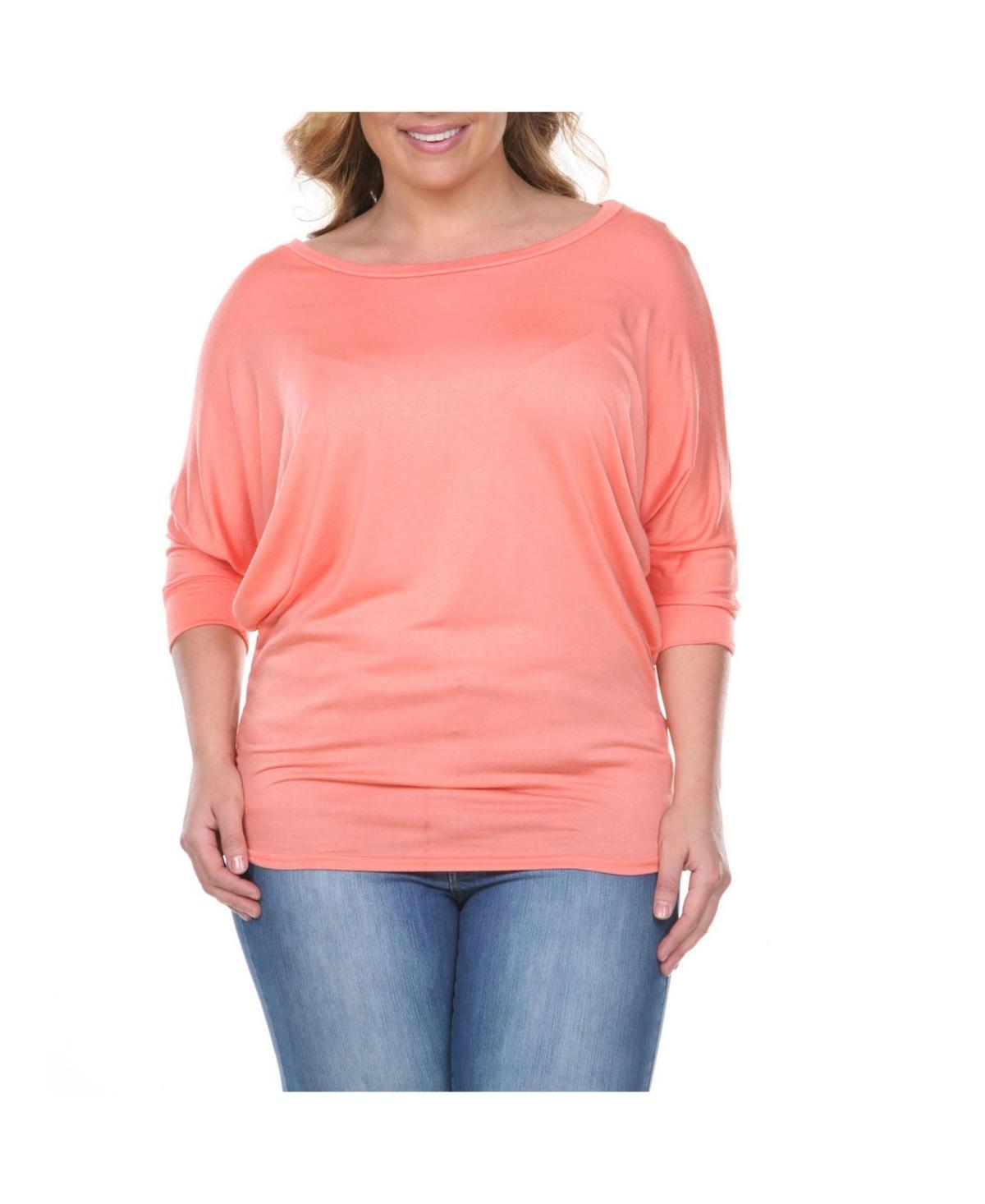 White Mark Plus Size Bat Sleeve Tunic Top Product Image