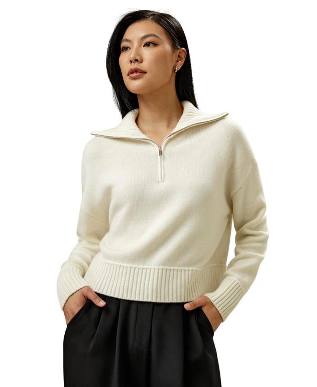 Lilysilk Womens Relaxed Fit Wool-Cashmere Blend Sweater Product Image