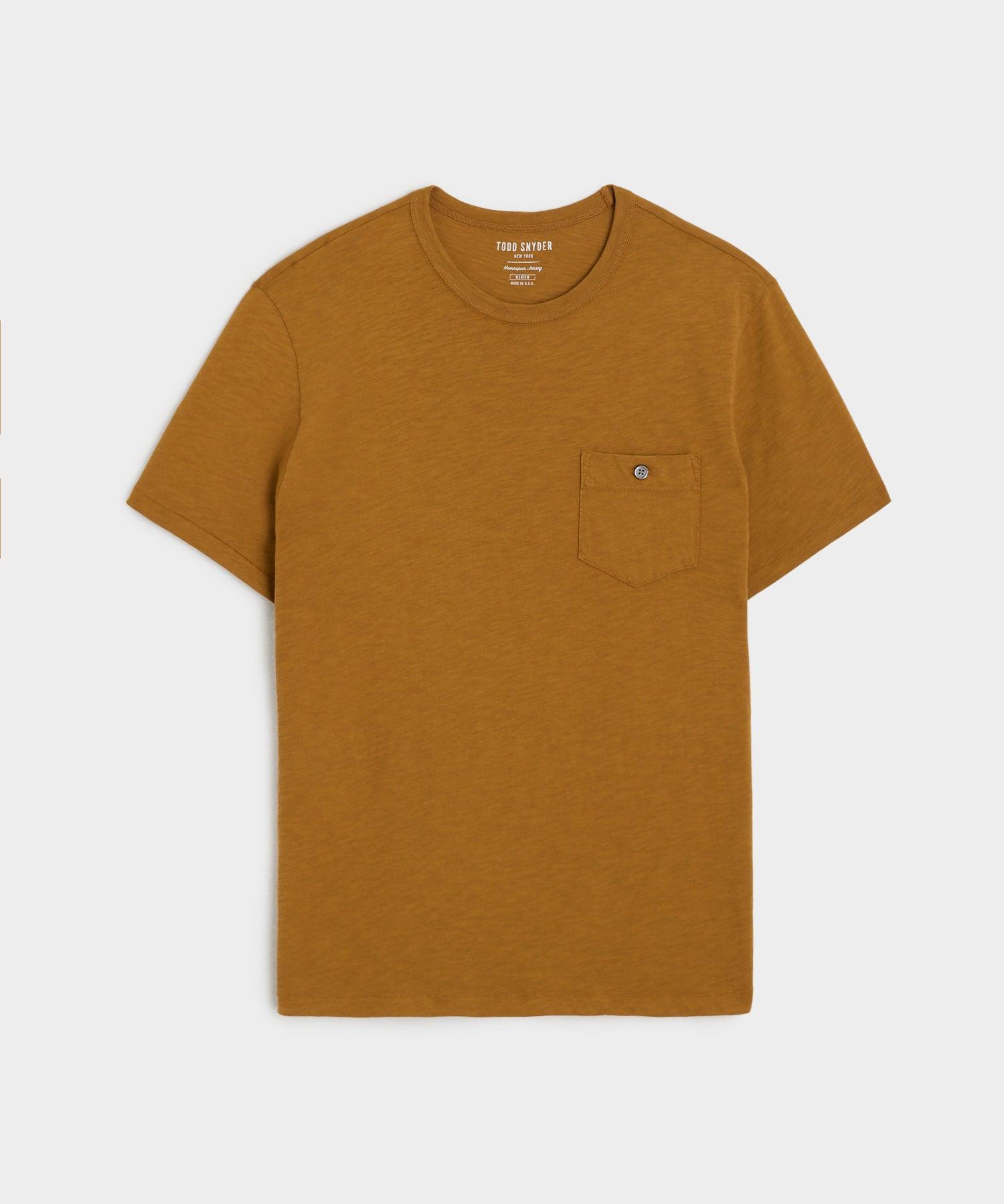 Made in L.A. Homespun Slub Pocket T-Shirt in Leather Brown Product Image