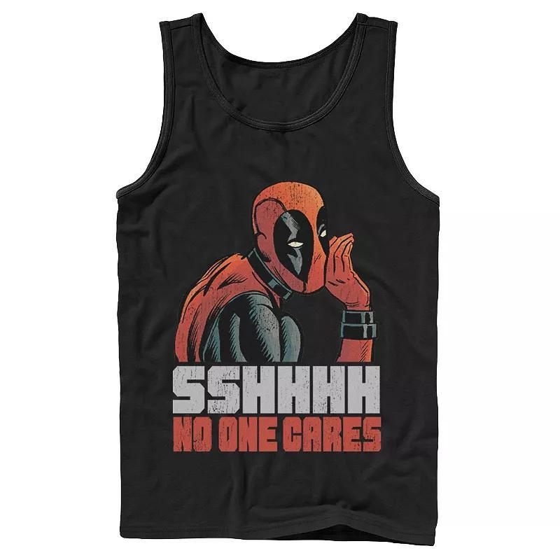 Mens Marvel Deadpool SSHHHH No One Cares Whisper Graphic Tank Top Product Image