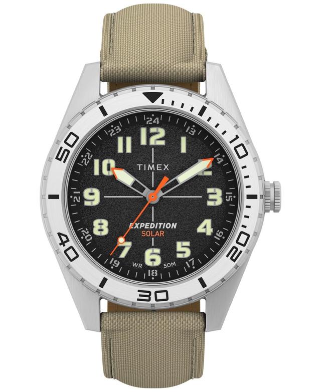 Timex Mens Expedition Field Analog Solar Tan material Strap 43mm Round Watch Product Image