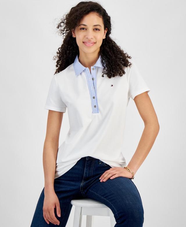 Tommy Hilfiger Womens Contrast Trim Polo Shirt Product Image