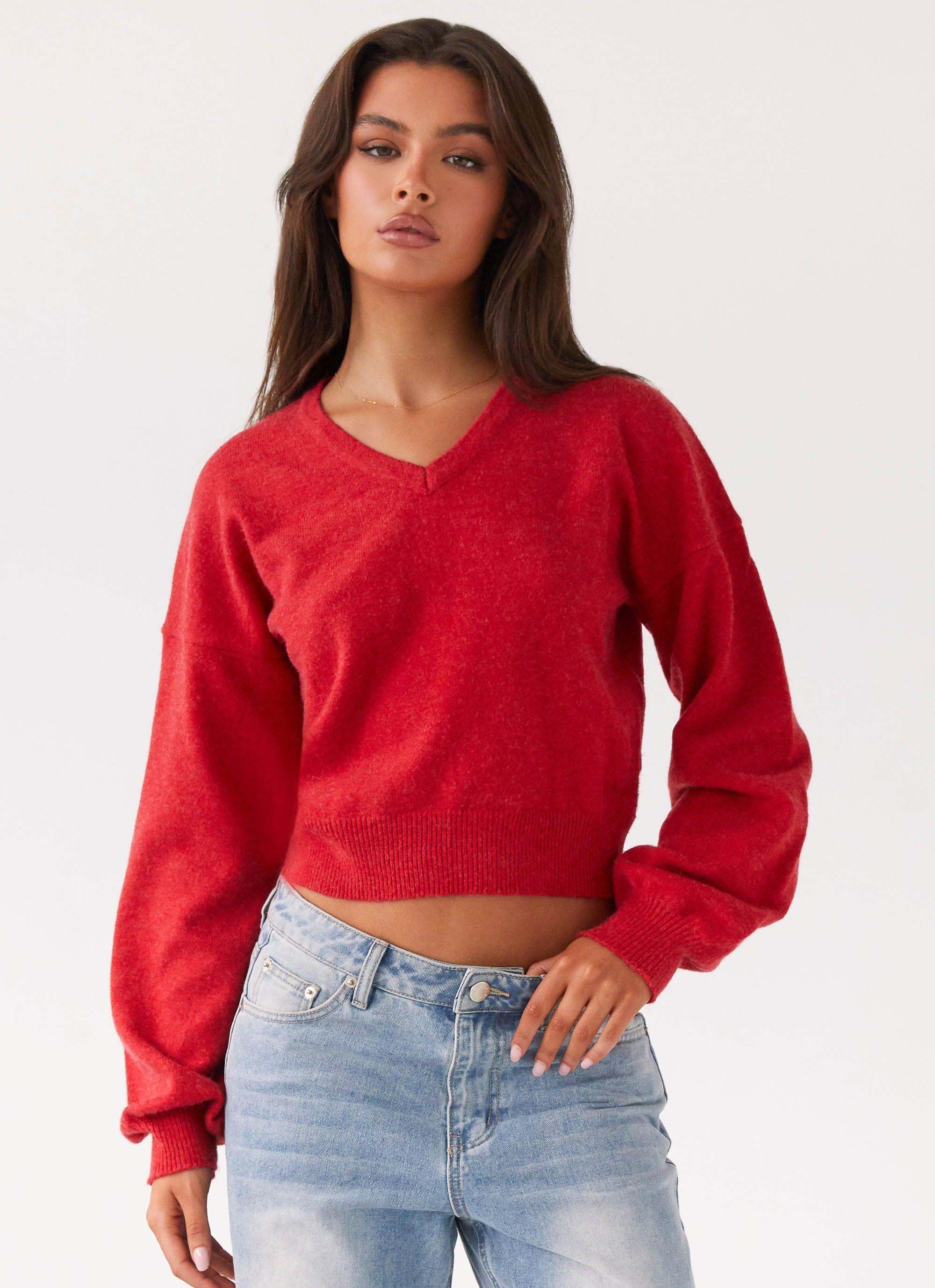 Deserve Me Knit Top - Cherry Product Image