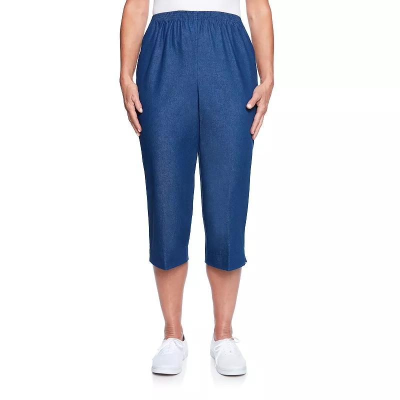 Plus Size Alfred Dunner Pull-On Denim Capri Pants, Womens Product Image