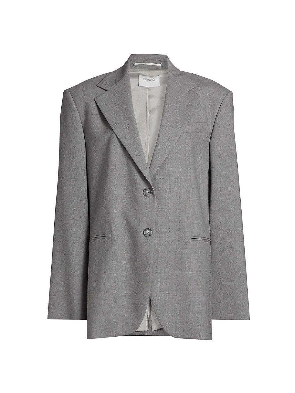 Womens Wool Single-Breasted Blazer Product Image