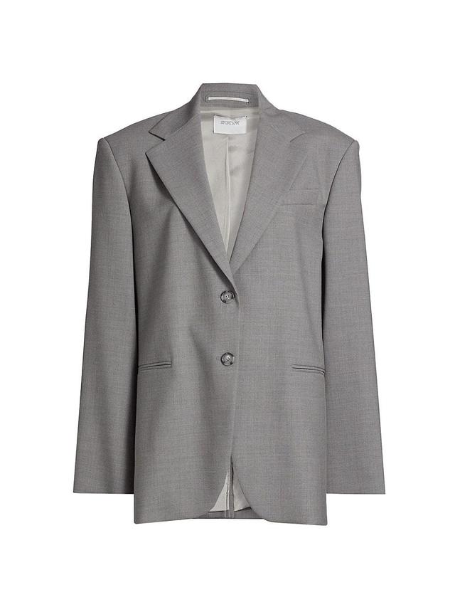 Womens Wool Single-Breasted Blazer Product Image