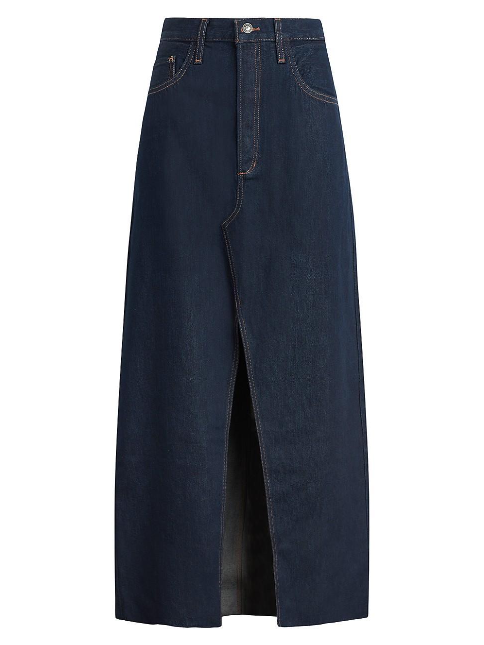 Womens Sunny Denim Maxi Skirt Product Image