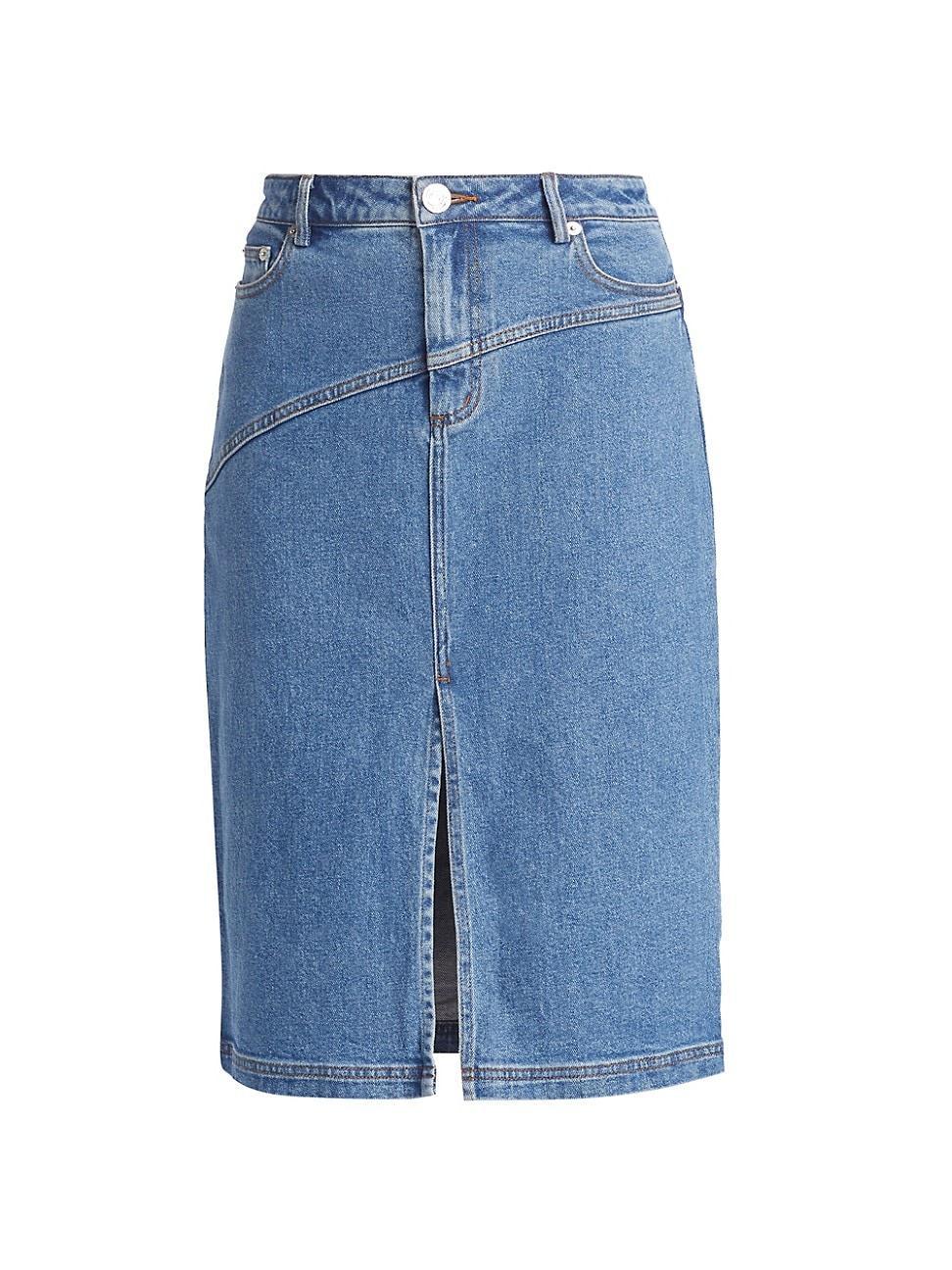 Womens Denim Knee-Length Skirt Product Image