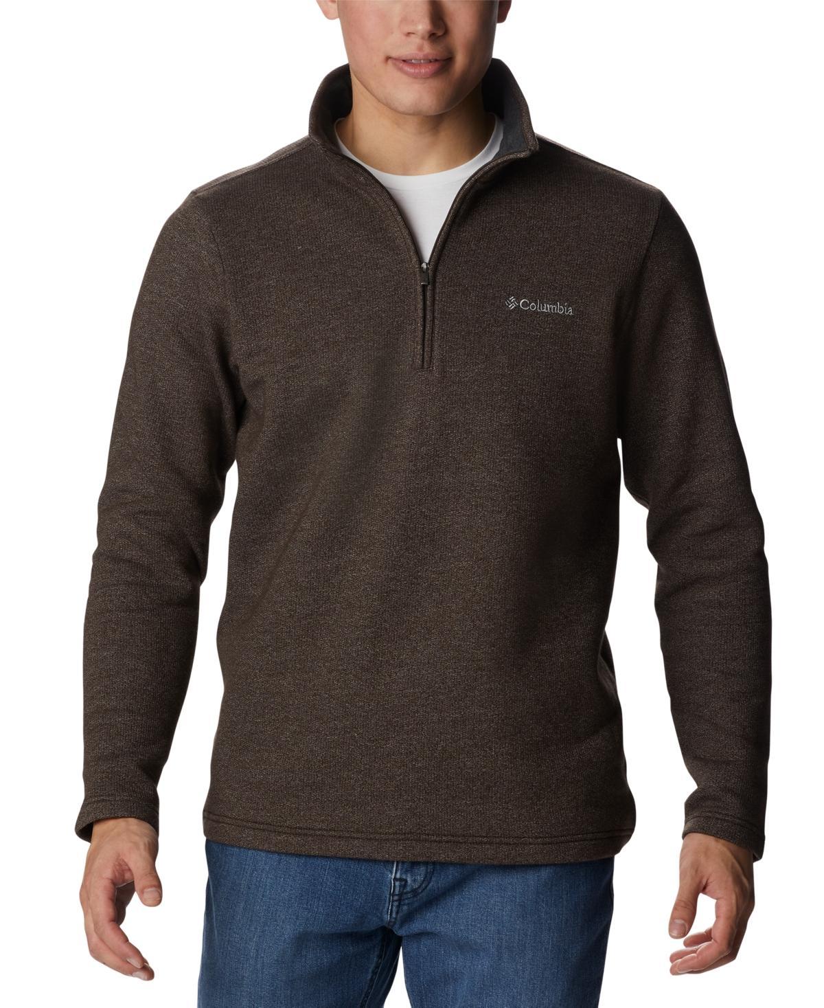 Mens Columbia Hart Mountain Fleece Quarter-Zip Pullover Dark Grey Product Image