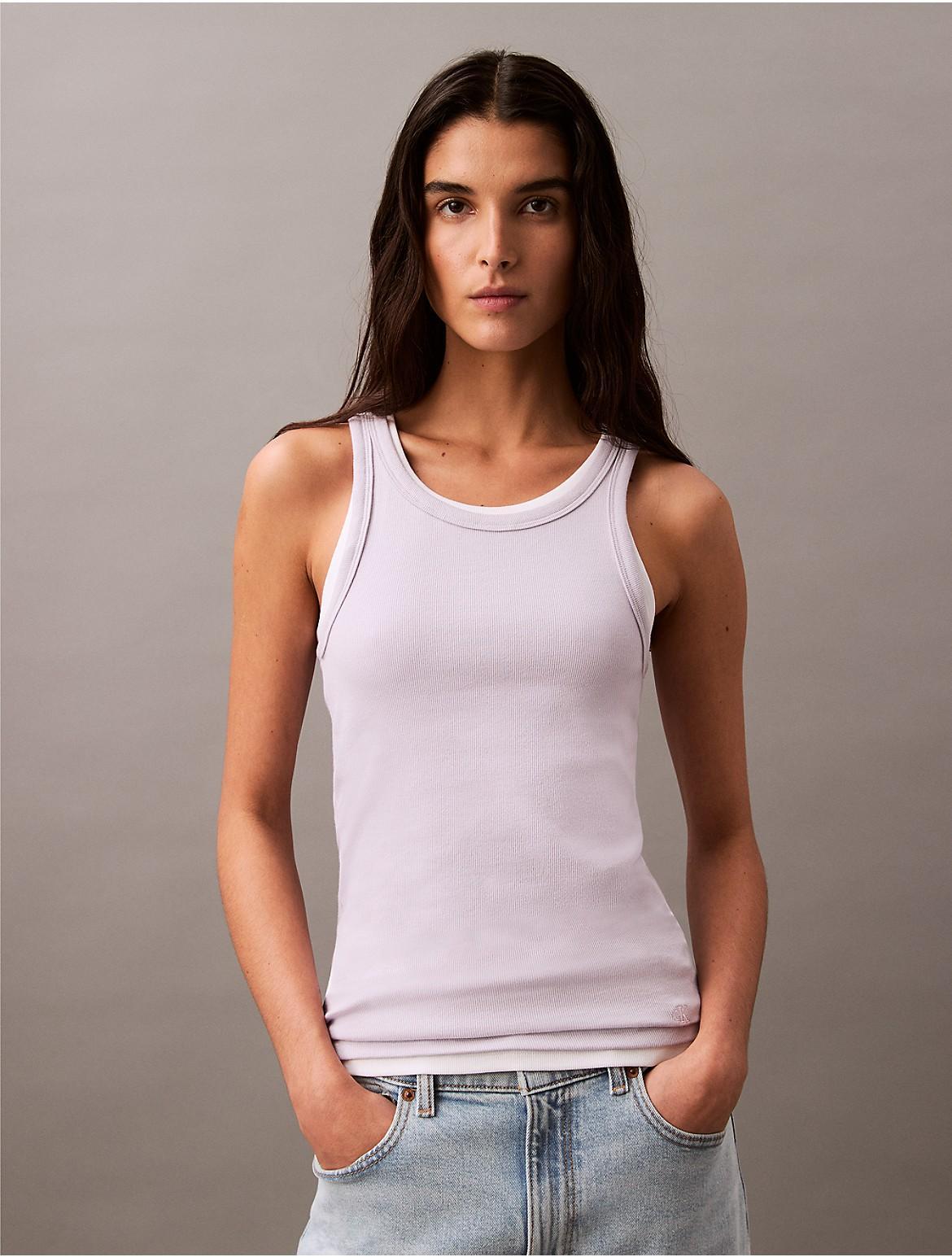 Calvin Klein Womens Cotton Contour Rib Tank - Purple - S Product Image