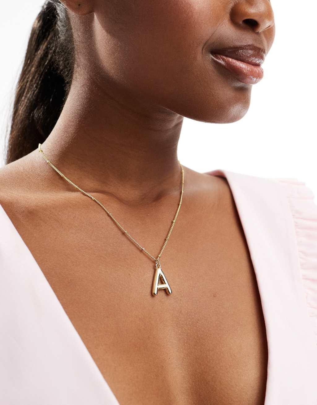 Pieces bubble initial 'A' necklace in gold Product Image