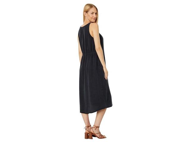 Mod-o-doc Stone Wash Tencel Shirred Back Midi Tank Dress (Vintage Black) Women's Clothing Product Image