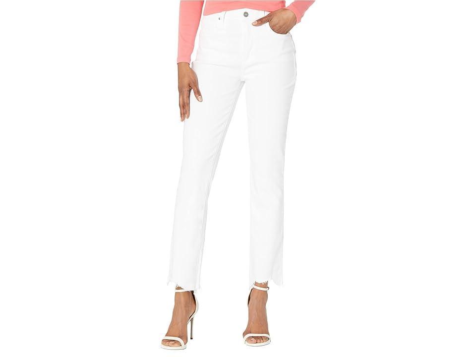 Paige Accent in Crisp White/Destroyed Hem (Crisp White/Destroyed Hem) Women's Jeans Product Image