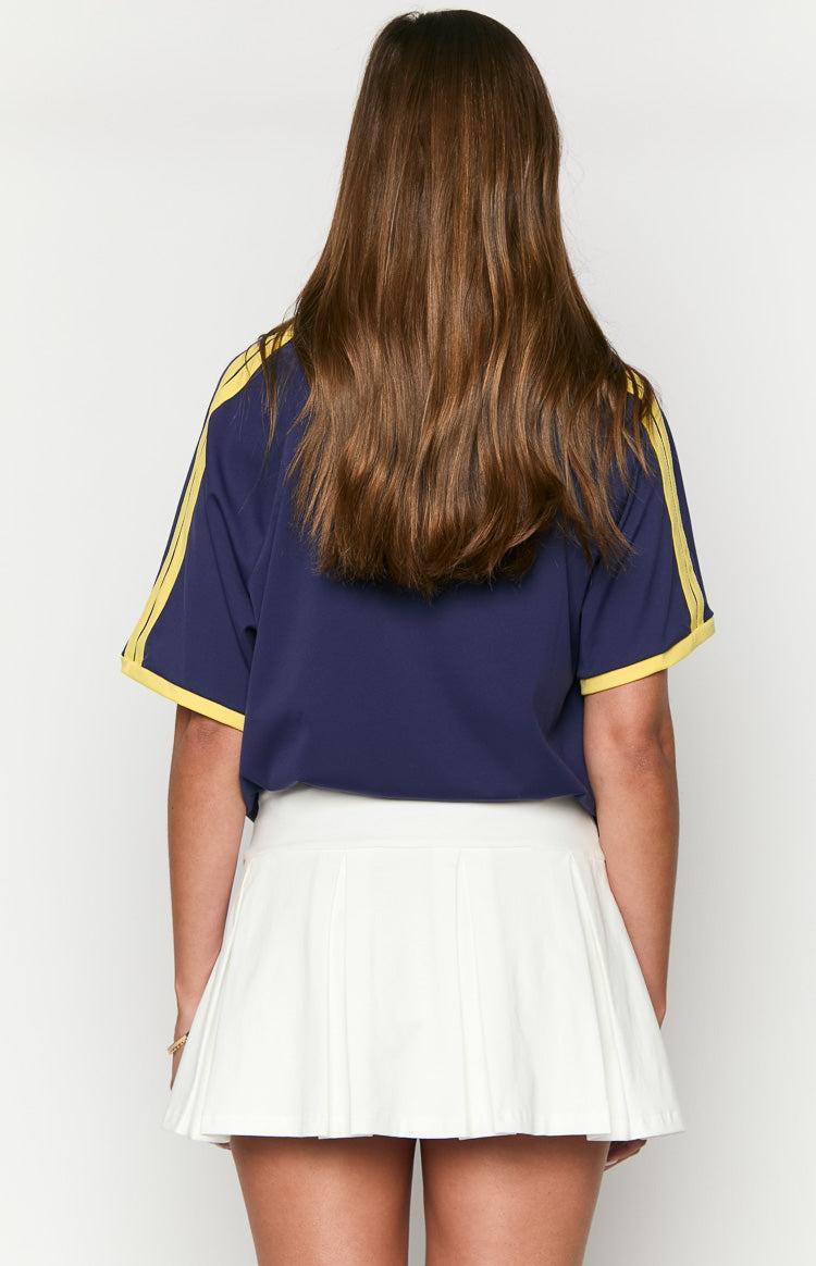 Deluca White Pleated Mini Skirt Product Image