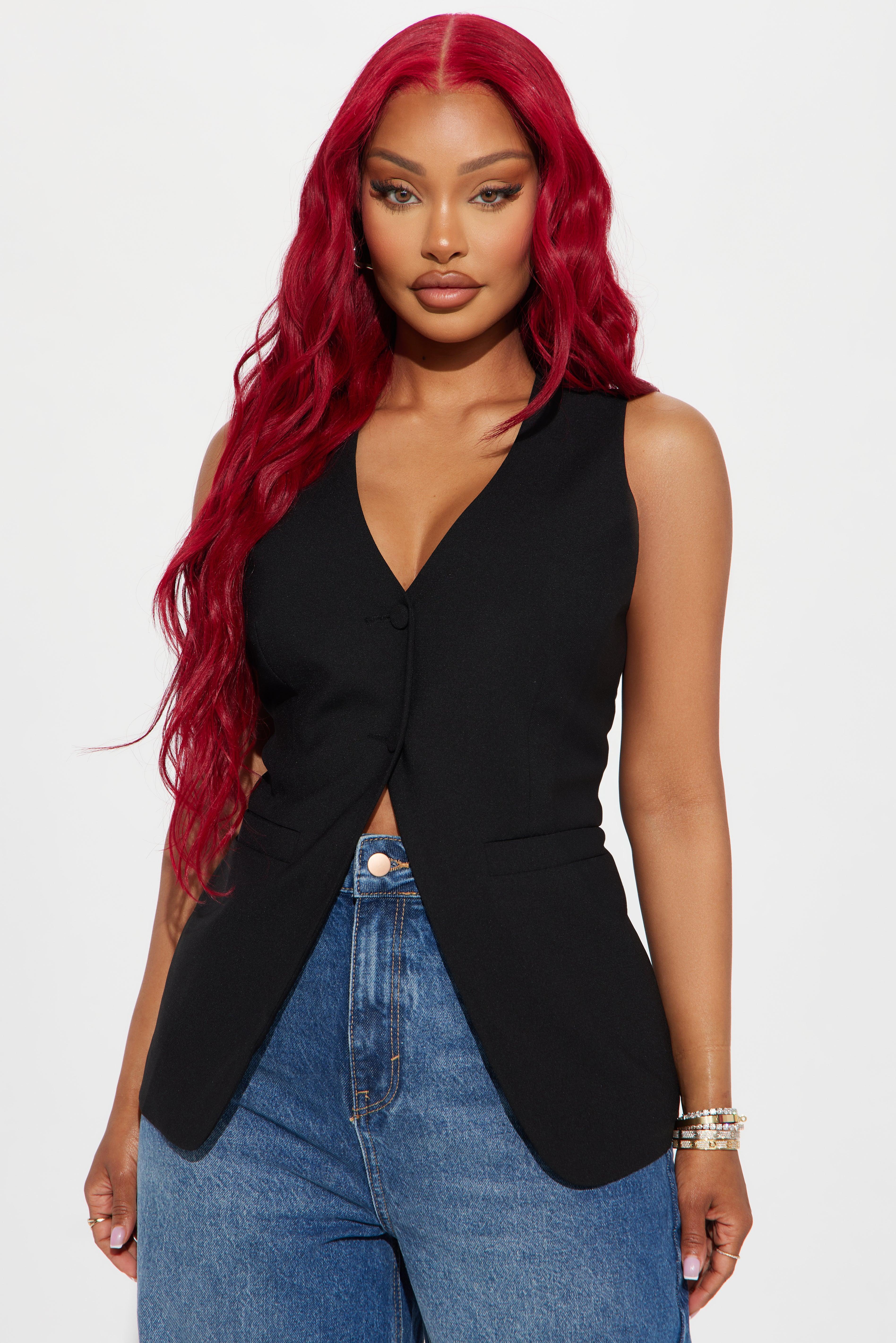 Aida Vest Top - Black Product Image