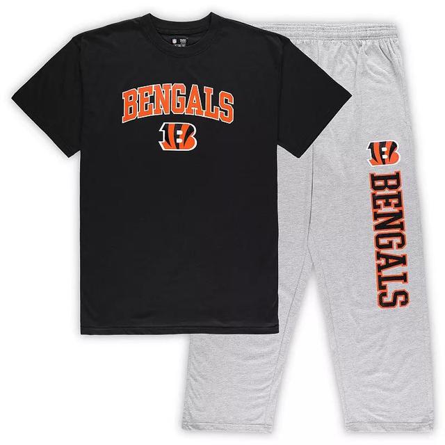 Mens Concepts /Heather Gray Sport Cincinnati Bengals Big & Tall T-Shirt & Pants Sleep Set Product Image