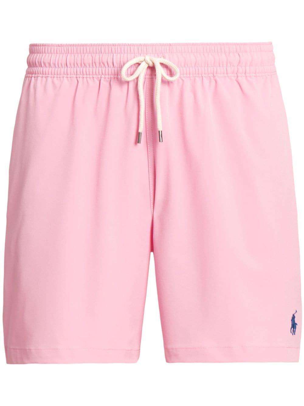 POLO RALPH LAUREN Pink Embroidered Swim Shorts Product Image