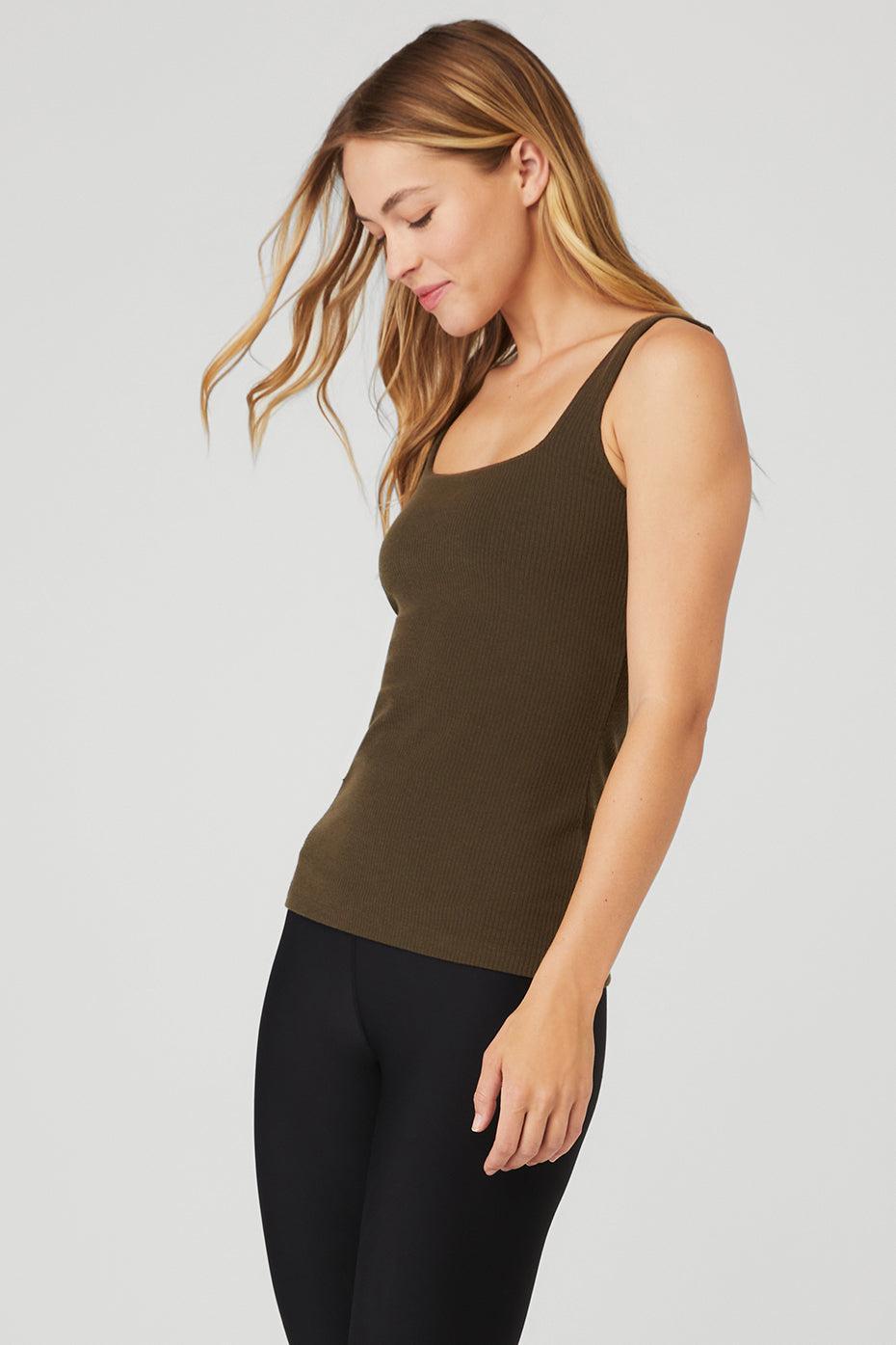 Ribbed Minimalist Tank - Espresso Female Product Image